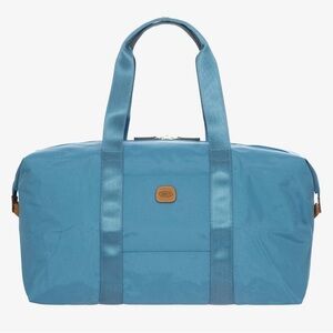 BRIC'S MILANO Teal Blue Recycled Nylon Large Holdall Duffel Weekender Bag